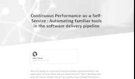 
							         Continuous Performance-as-a-Self-Service : Automating familiar tools ...								  
							    