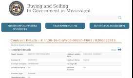 
							         Contract Details - Buying and Selling to Government of Mississippi								  
							    