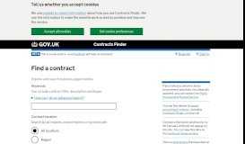 
							         Contract Finder - GOV.UK Contracts Finder								  
							    
