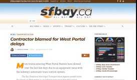 
							         Contractor blamed for West Portal delays – SFBay								  
							    