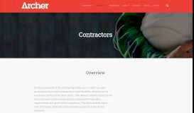 
							         Contractors | Archer Solutions								  
							    