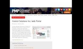 
							         Control Solutions: Web Portal								  
							    