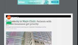 
							         Controversy at Mayo Clinic: Patients with private insurance get priority ...								  
							    