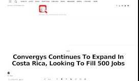 
							         Convergys Continues To Expand In Costa Rica, Looking To Fill 500 ...								  
							    