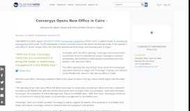 
							         Convergys Opens New Office in Cairo - | Business Wire								  
							    