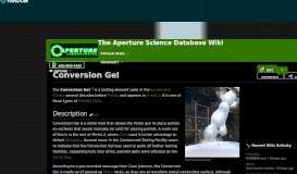 
							         Conversion Gel | The Aperture Science Database Wiki | FANDOM ...								  
							    