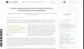 
							         Convey Announces New Carrier Portal for Proactive Transportation ...								  
							    