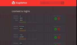 
							         coomeet.ru passwords - BugMeNot								  
							    