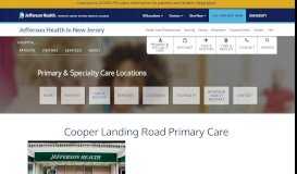 
							         Cooper Landing Road Primary Care | Jefferson Health New Jersey								  
							    