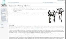 
							         Cooperative Testing Initiative - Portal Wiki								  
							    