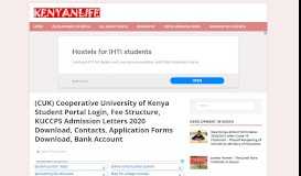 
							         Cooperative University Student Portal - Fee Structure, Courses Offered								  
							    