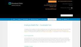 
							         Coordinated Care - Cleveland Clinic Employee Health Plan (EHP)								  
							    