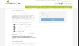 
							         Coordinated Care Portal for Members | Login | Coordinated Care								  
							    