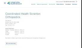 
							         Coordinated Health Scranton Orthopedics | Home								  
							    