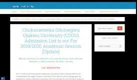 
							         COOU 1st First Batch Admission List is out 2018/2019								  
							    