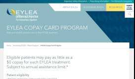 
							         Copay Card Program for EYLEA® (aflibercept) Injection - with Eylea.								  
							    