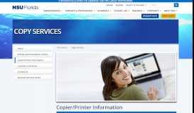 
							         Copier/Printer Information | NSU Copy Services								  
							    