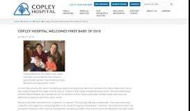 
							         Copley Hospital Welcomes First Baby of 2016, Kohen Ingalls Born ...								  
							    