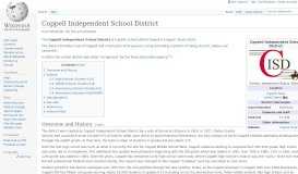 
							         Coppell Independent School District - Wikipedia								  
							    