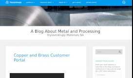 
							         Copper and Brass Customer Portal - A Blog About Metal and Processing								  
							    