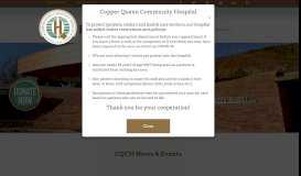 
							         Copper Queen Community Hospital: Home								  
							    