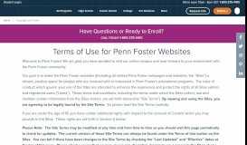 
							         Copyright and Terms-Penn Foster's provides its copyright and terms								  
							    