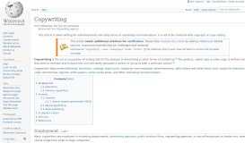 
							         Copywriting agency - Wikipedia								  
							    