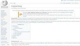 
							         Copywriting - Wikipedia								  
							    