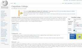 
							         Coquitlam College - Wikipedia								  
							    