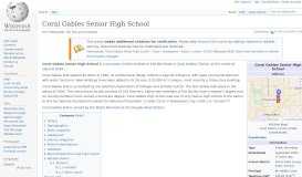 
							         Coral Gables Senior High School - Wikipedia								  
							    