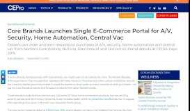
							         Core Brands Launches Single E-Commerce Portal for A/V, Security ...								  
							    