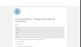 
							         Core Cloud Services - Manage services with the Azure portal - Learn ...								  
							    