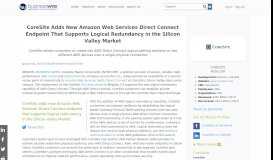 
							         CoreSite Adds New Amazon Web Services Direct Connect Endpoint ...								  
							    
