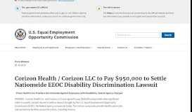 
							         Corizon Health / Corizon LLC to Pay $950,000 to Settle Nationwide ...								  
							    