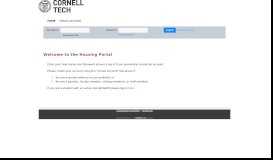 
							         Cornell Tech - Welcome to the Housing Portal								  
							    