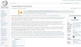 
							         Cornerstone University - Wikipedia								  
							    