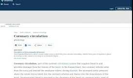 
							         Coronary circulation | physiology | Britannica.com								  
							    