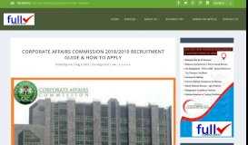 
							         Corporate Affairs Commission 2018/2019 Recruitment Guide & How to ...								  
							    
