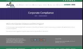 
							         Corporate Compliance - Ampla Health								  
							    