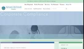 
							         Corporate Compliance - Ephraim McDowell Health								  
							    
