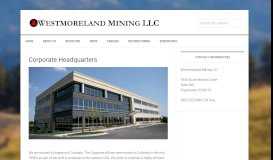 
							         Corporate Headquarters — Westmoreland Mining LLC								  
							    