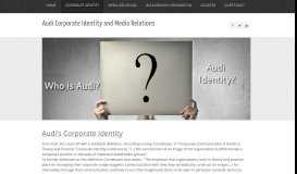 
							         Corporate Identity - Audi Corporate Identity and Media Relations								  
							    
