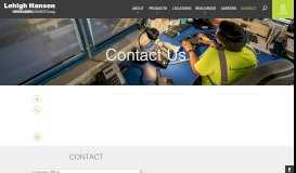 
							         Corporate Office - Contact | Lehigh Hanson, Inc.								  
							    