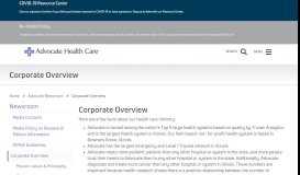 
							         Corporate Overview | Advocate Health Care | Chicago Illinois (IL)								  
							    