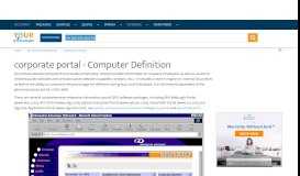 
							         Corporate portal dictionary definition | corporate portal defined								  
							    