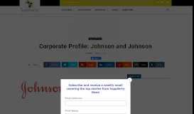 
							         Corporate Profile: Johnson and Johnson | Supplierty News								  
							    