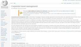 
							         Corporate travel management - Wikipedia								  
							    