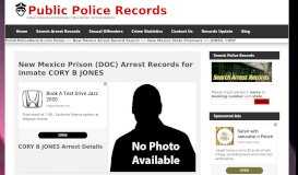 
							         CORY B JONES Inmate 512594: New Mexico DOC Prisoner Arrest ...								  
							    