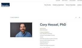 
							         Cory Hessel, PhD - Benefis Health System								  
							    