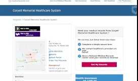 
							         Coryell Memorial Healthcare System | MedicalRecords.com								  
							    